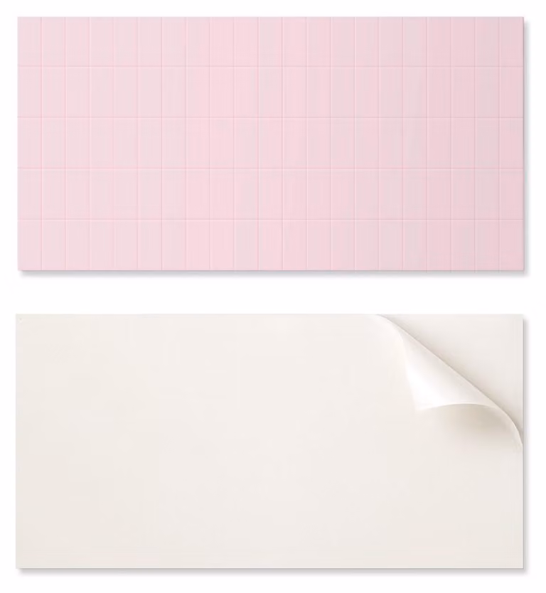 Pannello in PVC autoadesivo con motivo decorativo, ideale per l'ingresso, dimensioni 100 x 50 cm, piastrelle lisce con motivo a griglia.