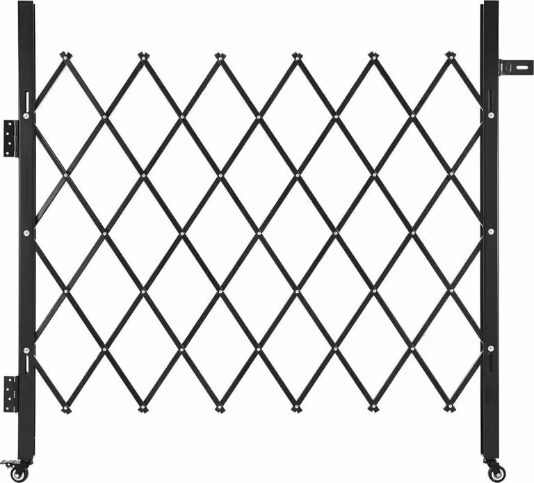 Cancello di sicurezza singolo con serratura - Cancello a forbice 110x131cm - Cancello a scomparsa per una maggiore sicurezza