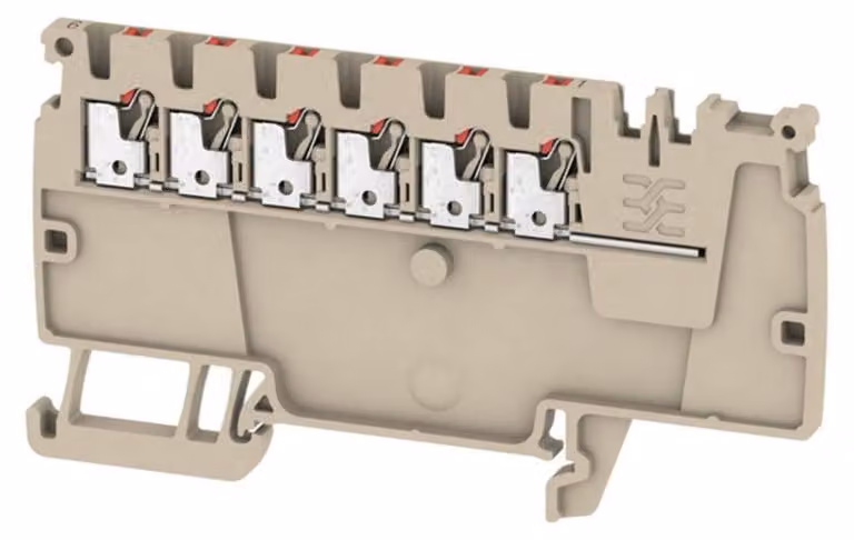 50 pezzi Morsetto di distribuzione 1,5qmm, beige scuro - Morsetto passante 3,5 mm 17,5A AAP11 1.5 LI RD