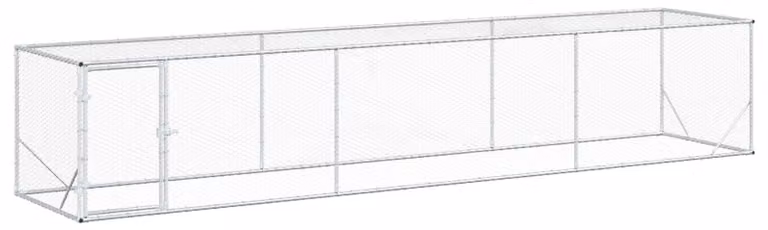 Tenda per polli, colore argento, dimensioni 500 x 100 x 100 cm, realizzata in acciaio zincato