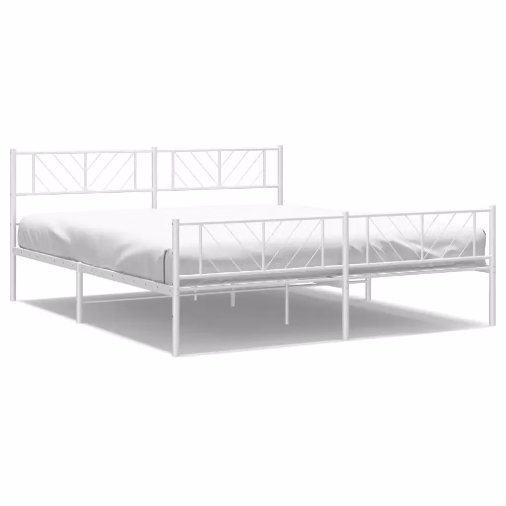 Giroletto con testiera e pediera in metallo bianco vidaXL L/P: 180 x 200 cm – 2