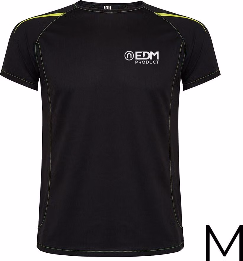 *merchandising* maglietta sportiva nera taglia M Roly EDM