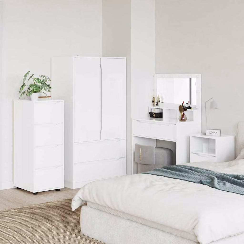Armadio moderno vidaXL in MDF bianco lucido L 40 cm x P 48 cm x H 105 cm