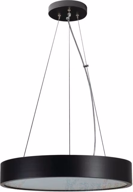 Lampadario a sospensione Jasmin Kanlux nero con legno e vetro, regolabile in altezza, per 3 lampadine E27