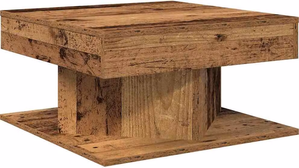 Tavolino da Salotto Legno Antico 55x55x30 cm Legno Multistrato