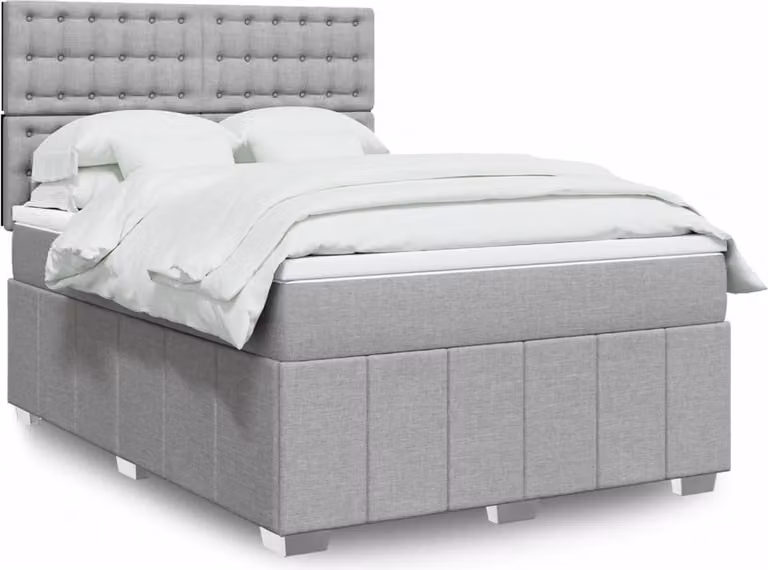 Maison Exclusive - Giroletto a Molle con Materasso Grigio Chiaro 140x200cm Tessuto