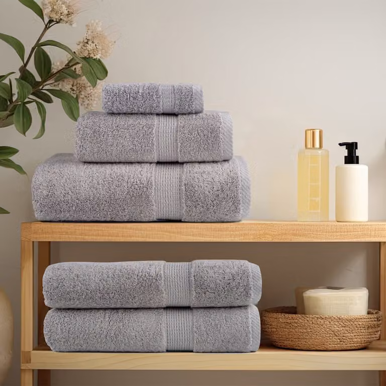 vidaXL Asciugamani da doccia premium SOLUND 4 pz Grigio 70x140 cm