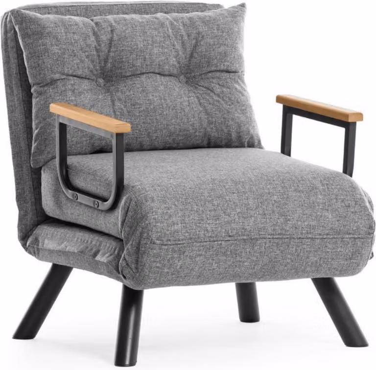 Calicosy - Poltrona convertibile in tessuto con gambe in metallo L67 cm - SANDO