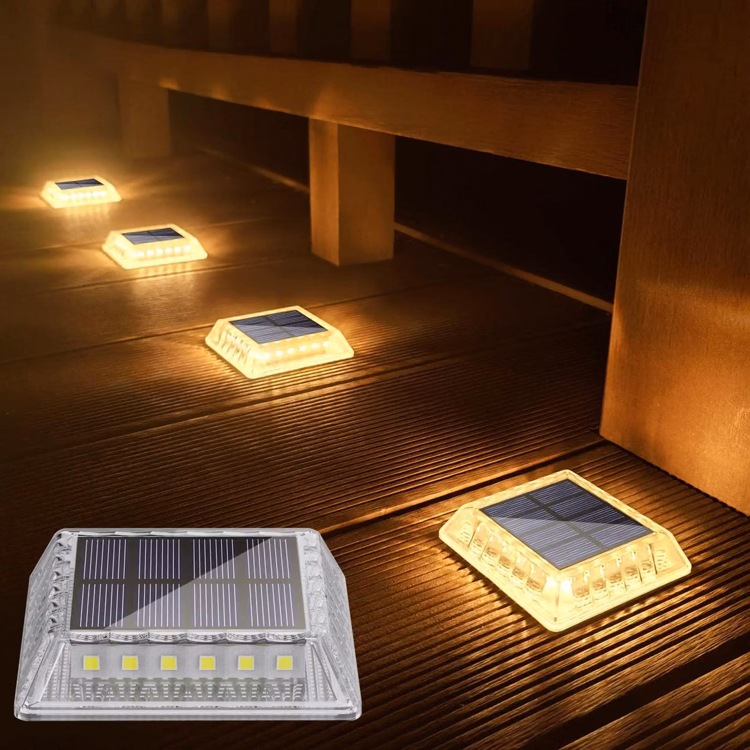 Lampade solari da esterno, confezione da 4, grado di protezione IP68, 30 lumen, luce bianco caldo 2700K