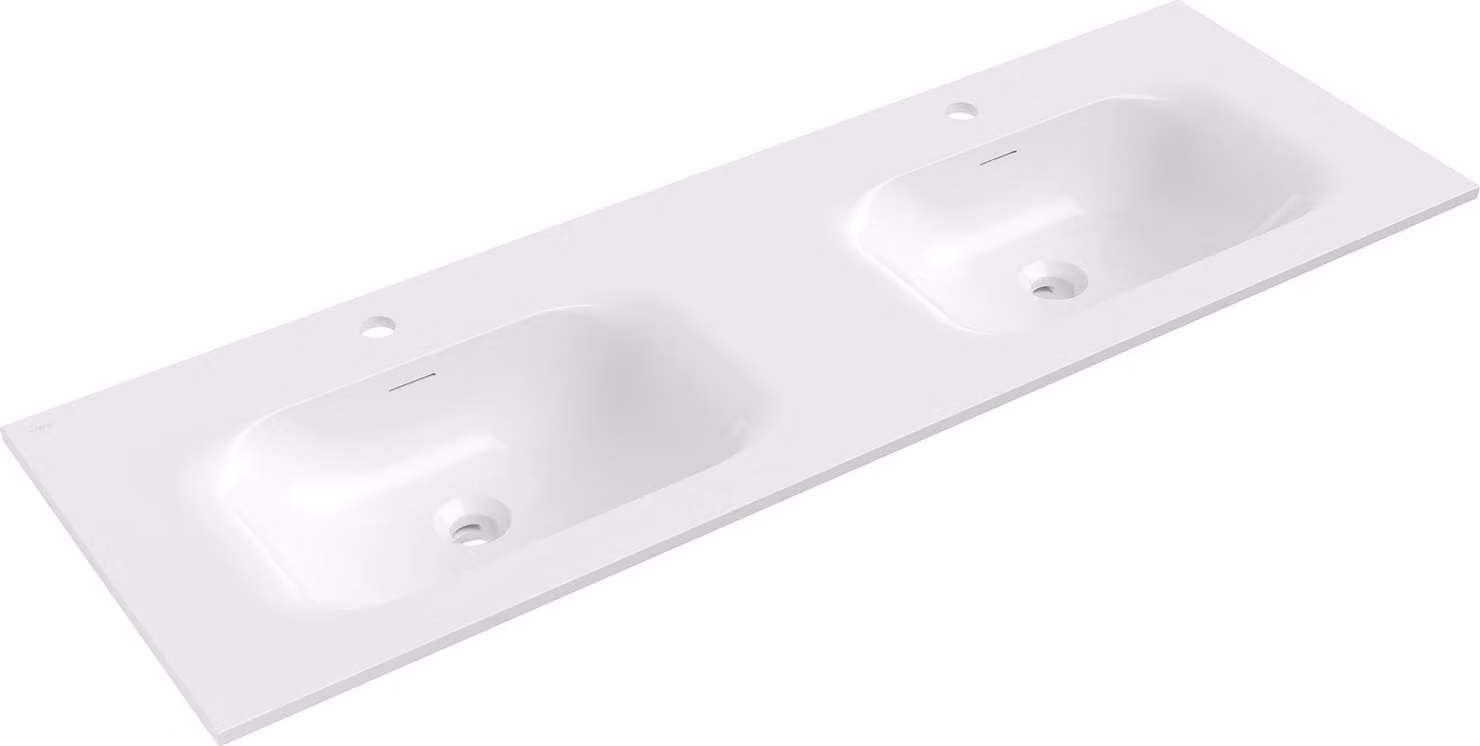 Mexen Vela lavabo da incasso doppio 141 x 46,5 cm, bianco lucido - 25231400D
