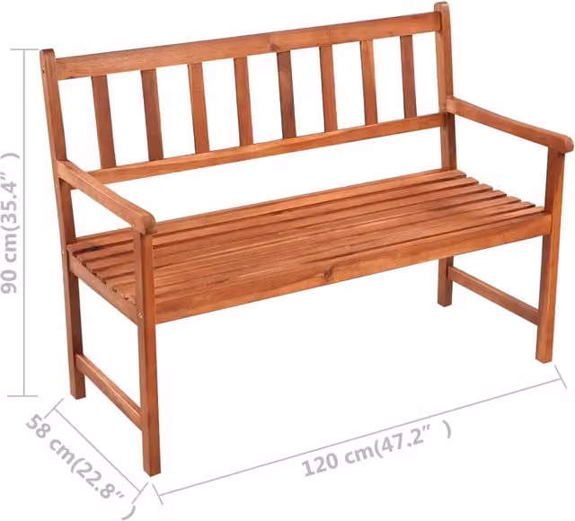 Panchina da giardino mobile da patio per esterni terrazza con cuscino 120 cm in legno massello di acacia 02_0011352