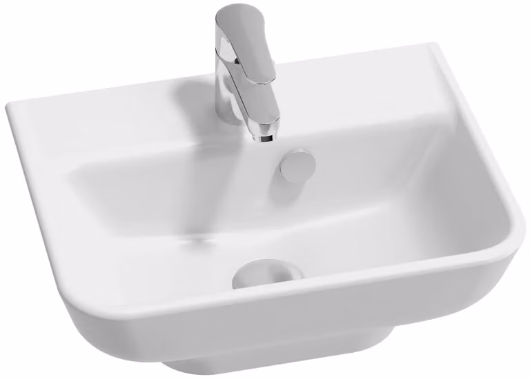 Lavabo da appoggio in Vetroceramica bianca, finitura non lucida, modello Struktura, 45 cm