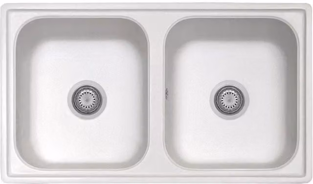 Lavello 86x50 cm 2 vasche bianco Samet