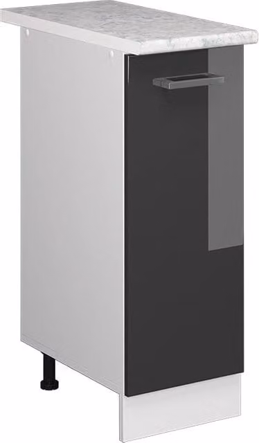 Armadio dispensa da cucina alto R-Line Vicco Antracite e Bianco lucido L: 30 cm, H: 81.6 cm, P: 60 cm