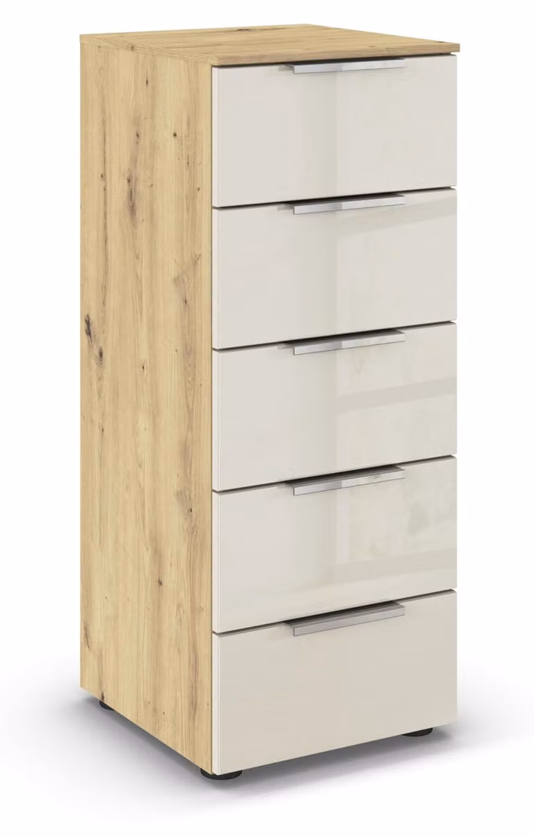 Rauch Möbel Flipp, cassettiera, colore: vetro beige/noce artigianale, larghezza 40 cm
