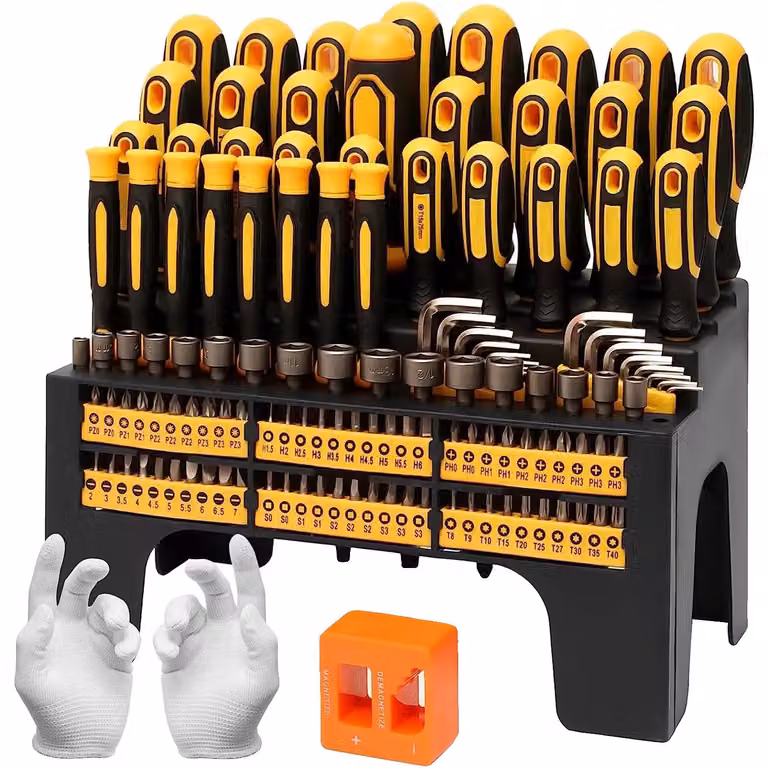 Set di avvitatori a batteria, 131 pezzi, design senza fili, 131 pezzi