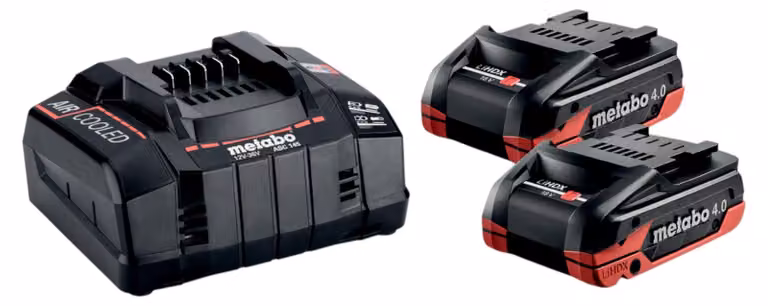 Set base Metabo 2x batterie LiHDX 18 V 4,0 Ah + caricatore ASC 145 ( 685306000 )