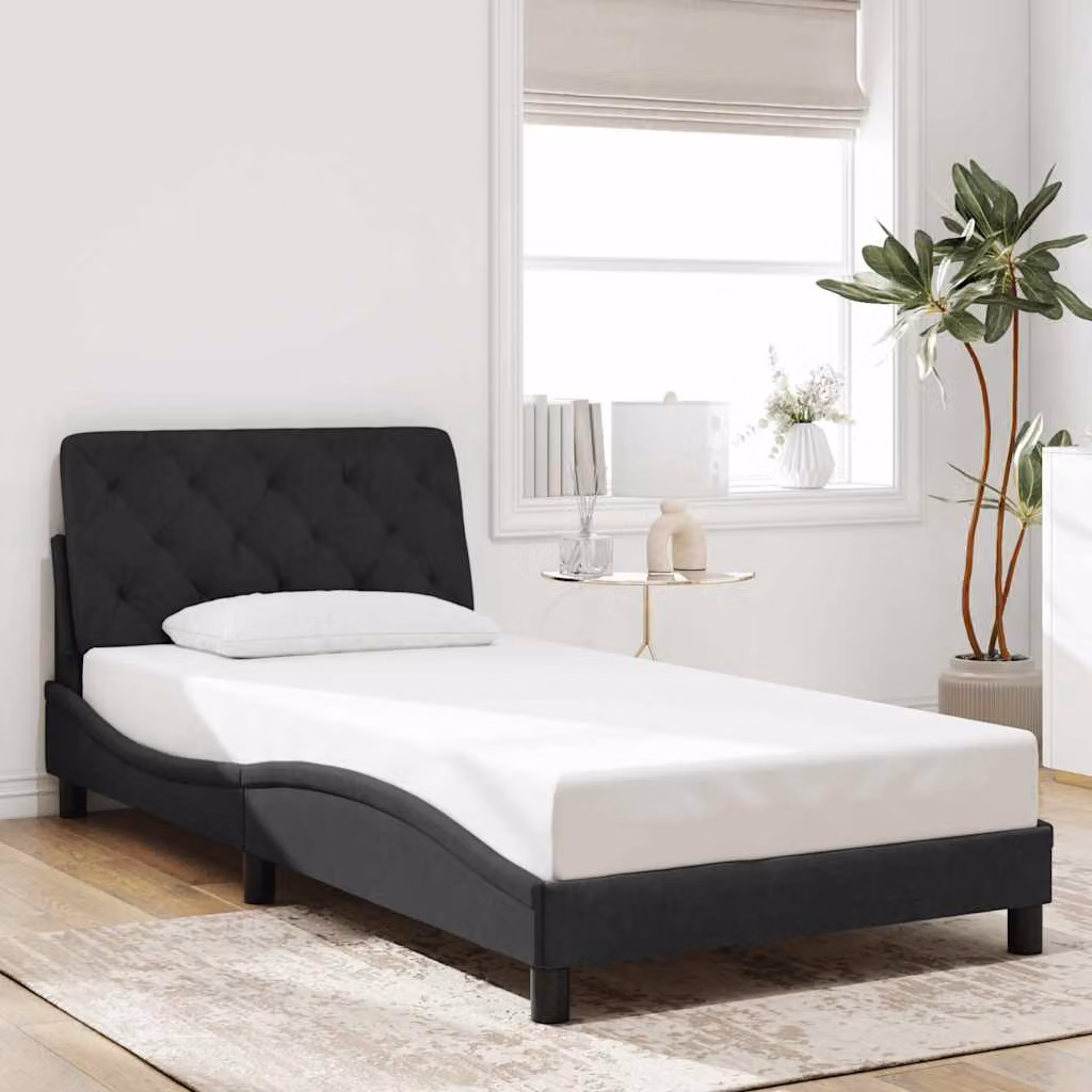 Giroletto senza materasso vidaXL in velluto nero 100x200 cm – 1