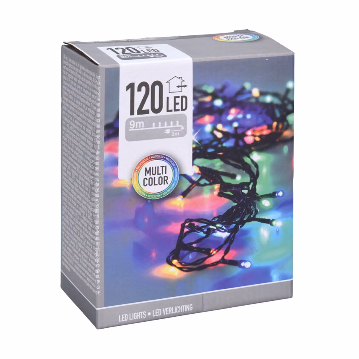 Stringa luminosa a LED, 120 LED, illuminazione esterna, 9 m, collezione casa colorata