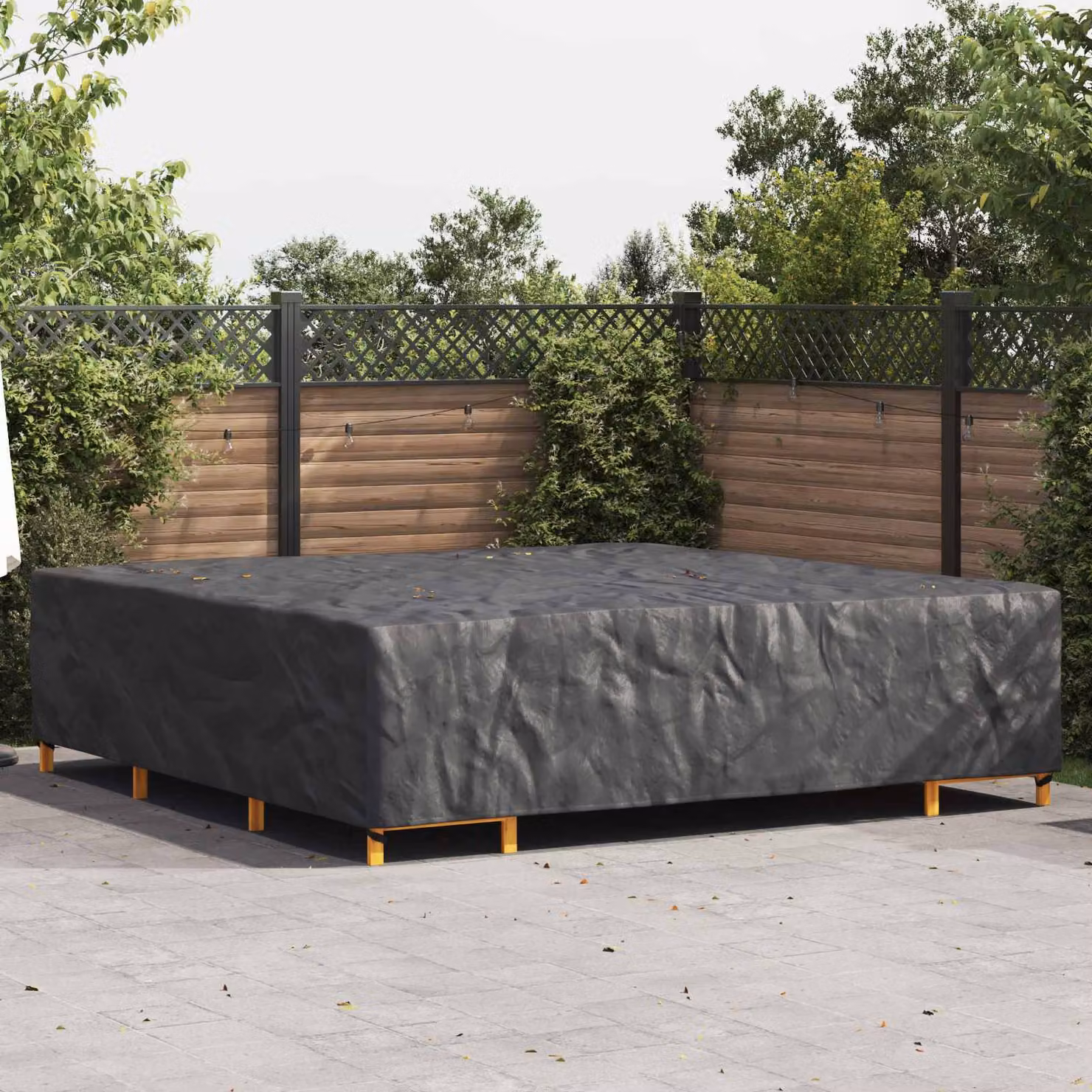 Copertura per mobili rettangolare vidaXL, colore nero, L 300 x P 300 x H 70 cm