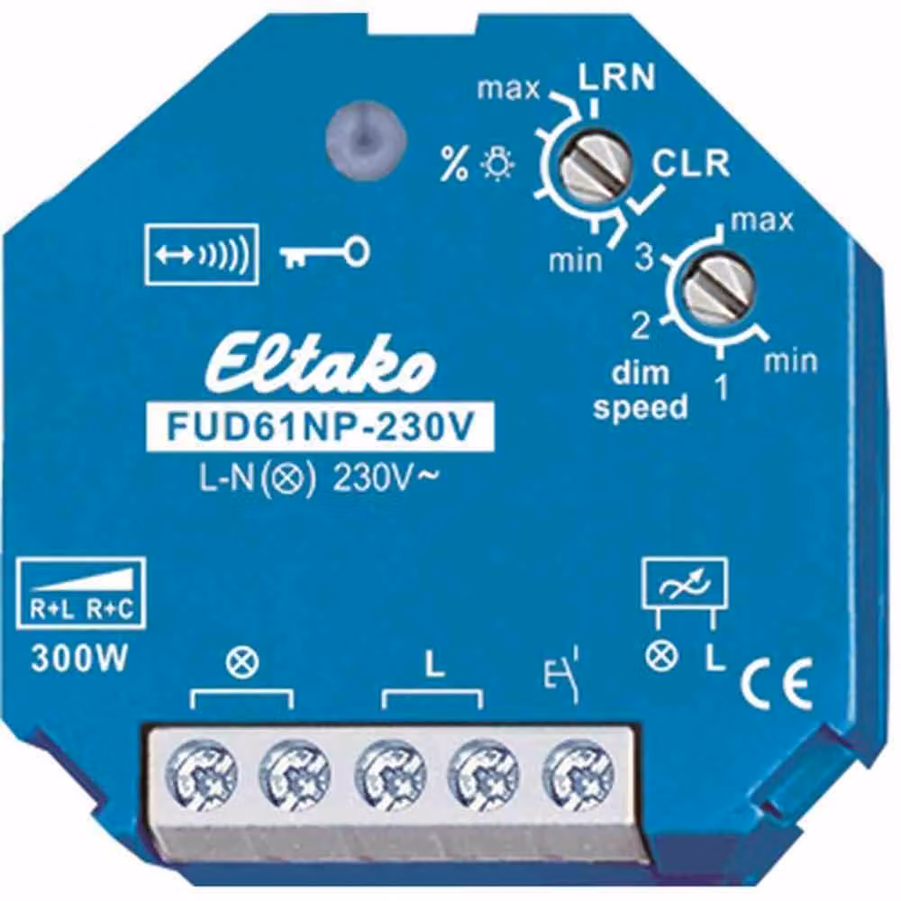 ELTAKO FUD61NP-230V Interruttore dimmer universale senza fili da incasso max 300W (30100830)