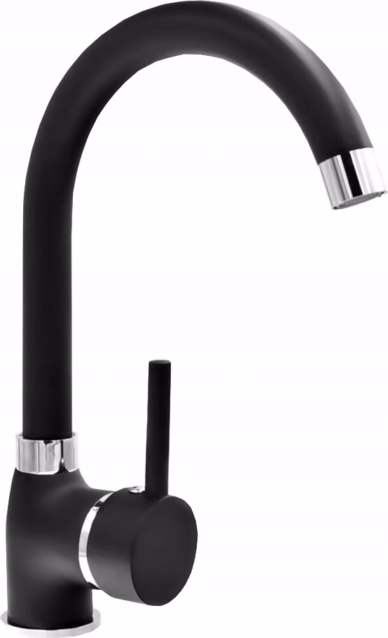 Granitan - Miscelatore cucina - Rubinetto cucina altezza 30 cm - Miscelatore lavello nero - BETA