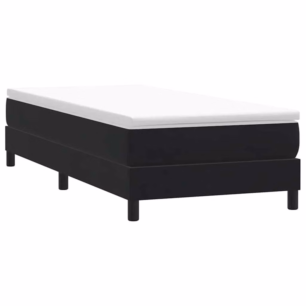 Giroletto a molle vidaXL in velluto nero con doghe arcuate L: 80 cm, P: 213 cm