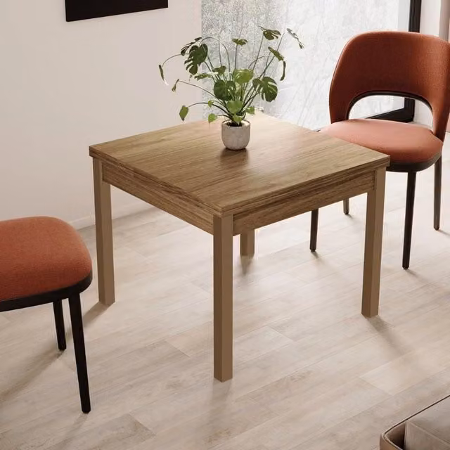 Tavolo raddoppiabile Firenze 90x90 colore noce naturale