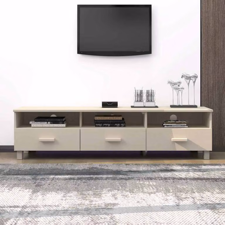 Mobile TV vidaXL HAMAR in legno di pino ambra L: 158 cm, P: 40 cm, H: 40 cm