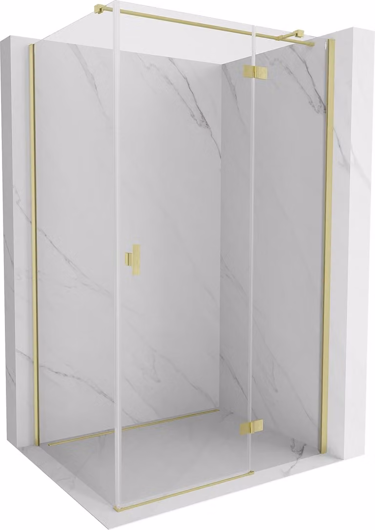 Mexen Mist-H T cabina doccia a battente destra 70 x 110 cm, trasparente, oro spazzolato - 8A5T-070-110-55-00-P