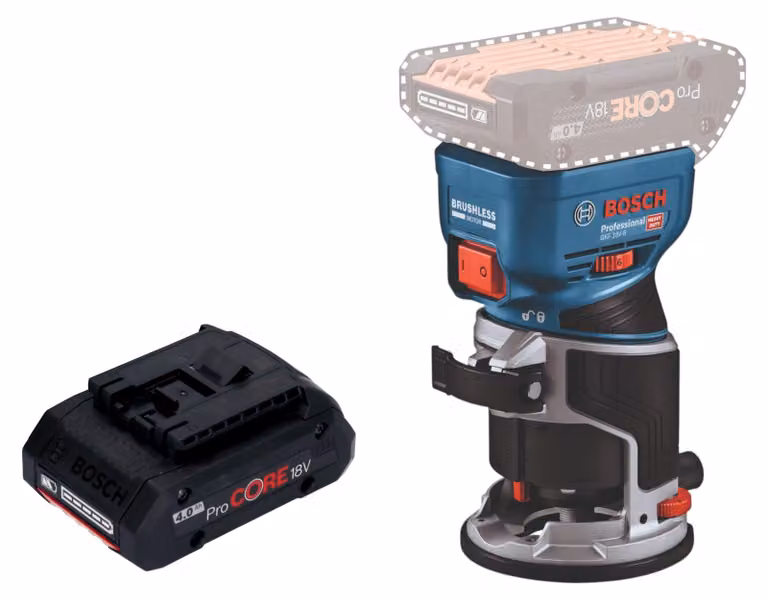 Bosch GKF 18V-8 Posa professionale per bordi a batteria 18 V 8,0 mm senza spazzole + 1x batteria ricaricabile ProCORE 4,0 Ah - senza caricabatterie