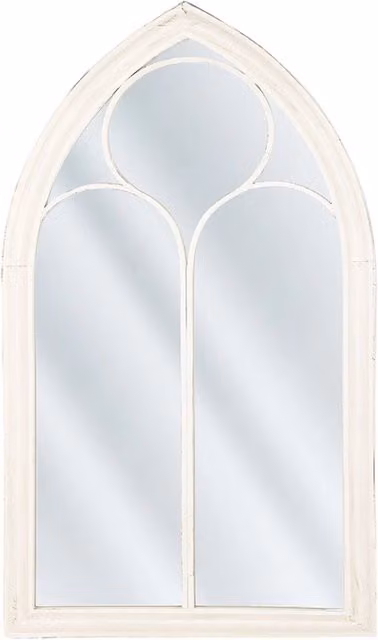 Specchio da parete BELIANI bianco in stile vintage con cornice in metallo, L: 62 cm, H: 113 cm