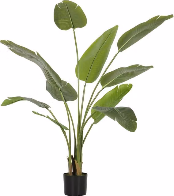 Pianta Artificiale Decorativa Banano HOMCOM Verde con Vaso, Altezza: 109 cm