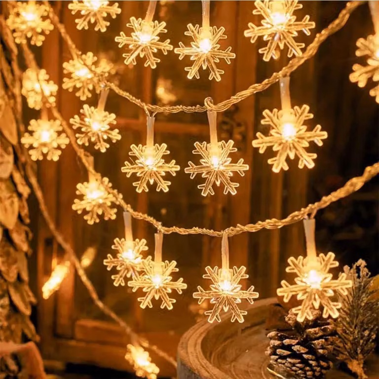3M 20 LED fiocco di neve luci fiabesche bianco caldo a batteria luci di Natale festa interna decorazione camera da letto di Natale decorazione di Natale luce