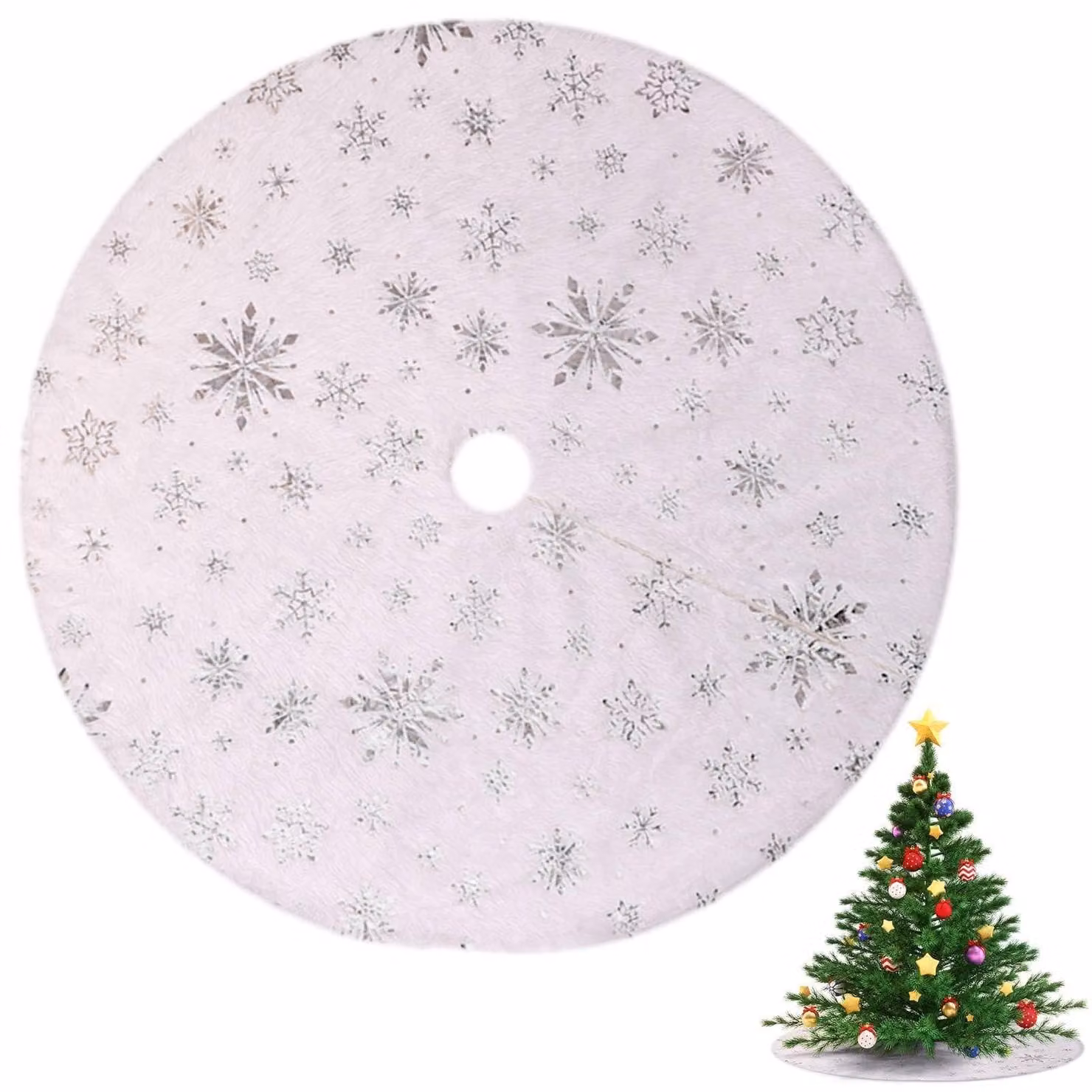 Gonna per albero di Natale in morbido pelo sintetico, 78 cm