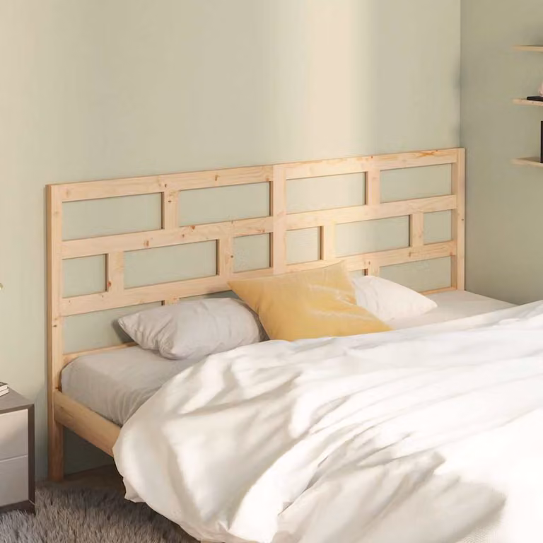 Testiera per letto vidaXL in legno massello di pino naturale stile rustico L: 206 cm, P: 4 cm, H: 100 cm