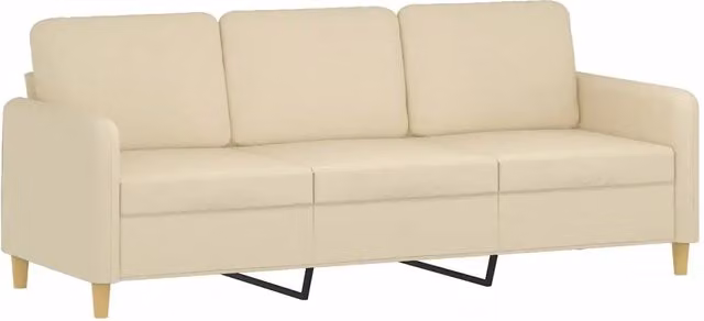 Divano | Divano da soggiorno | Sofa a 3 Posti Crema 180 cm in Tessuto