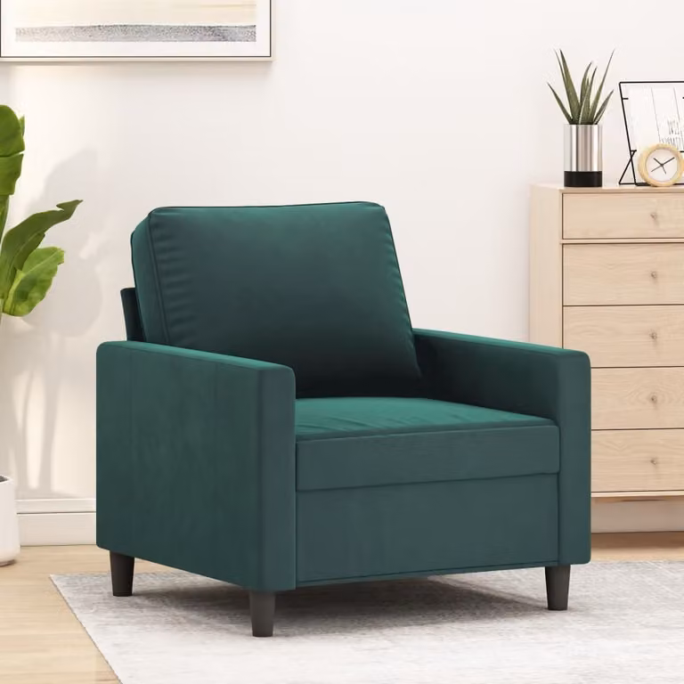 Maison Exclusive - Poltrona verde scuro 60 cm velluto