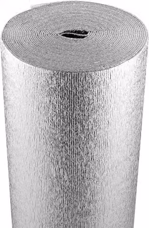 VEVOR Rotolo di Isolamento Riflettente Doppio in Schiuma EPE e Alluminio Argentato, Barriera Radiante Termica per Finestre, Tetti e Camper, L: 122 cm, P: 1524 cm, Spessore: 1,9 mm