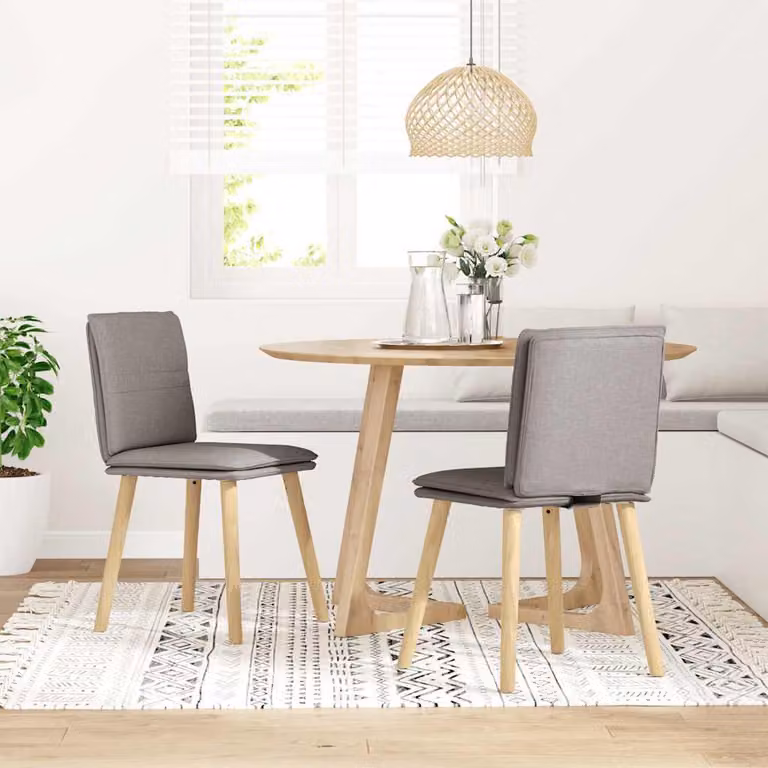 Sedie da Pranzo 2 pz Tortora in Tessuto