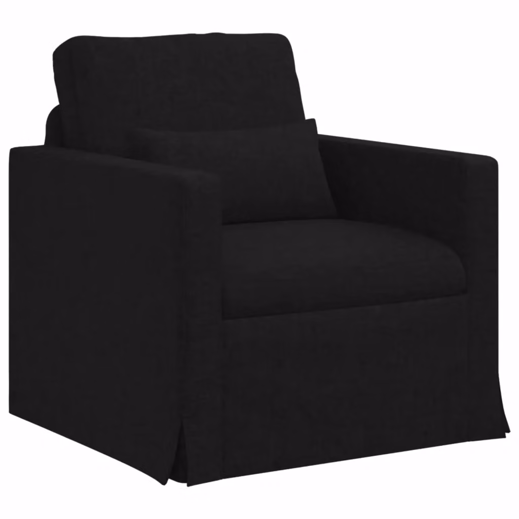 Divano nero vidaXL con struttura imbottita L/P/H: 78 x 78 x 80 cm – 2
