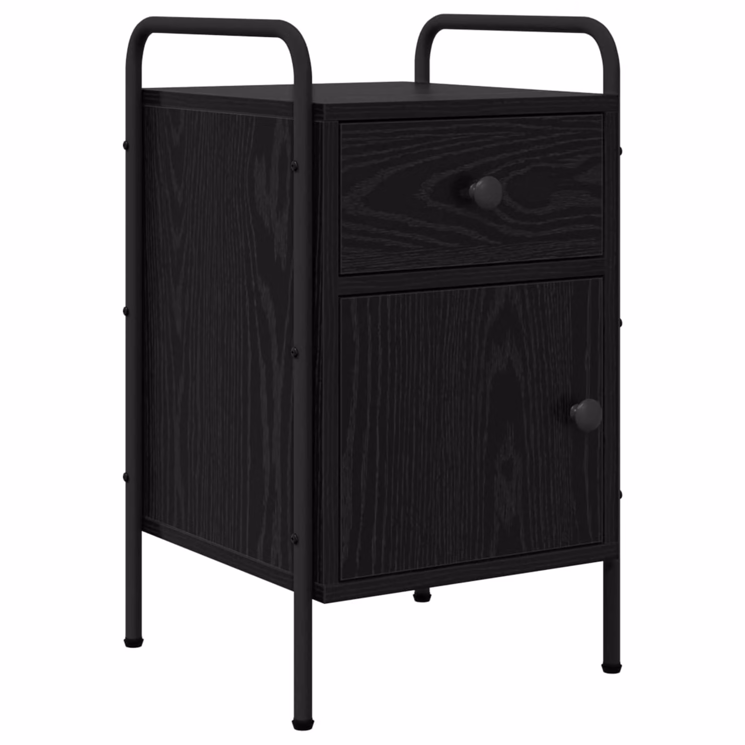 Armadio da Notte vidaXL in Stile Industrial, Colore Nero e Marrone, L/P/H: 35 x 36,5 x 61 cm