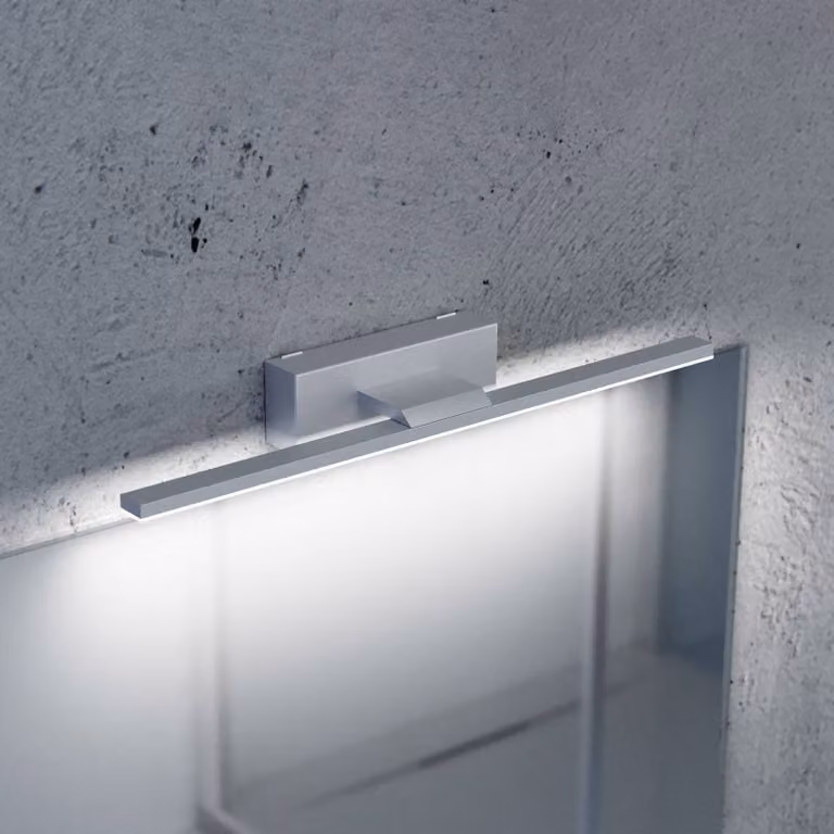 Applique da parete Miroir MCJ, Alluminio / Grigio / Zincato, Bagno, Alluminio, Moderno, Applique