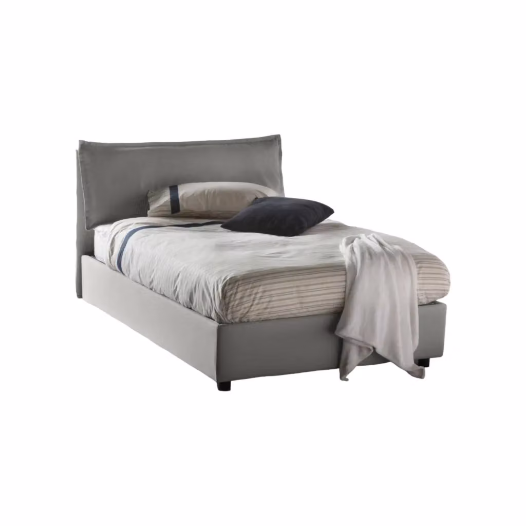 Letto Attinia Talamo Italia con Materasso Incluso, Base a Alzata, Grigio, L/P/H: 120 x 200 x 35 cm – 2
