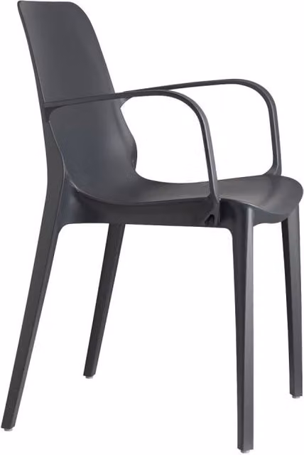 SET 4 SEDIE GINEVRA TECNOPOLIMERO CON BRACCIOLI SCAB DESIGN - Antracite 81