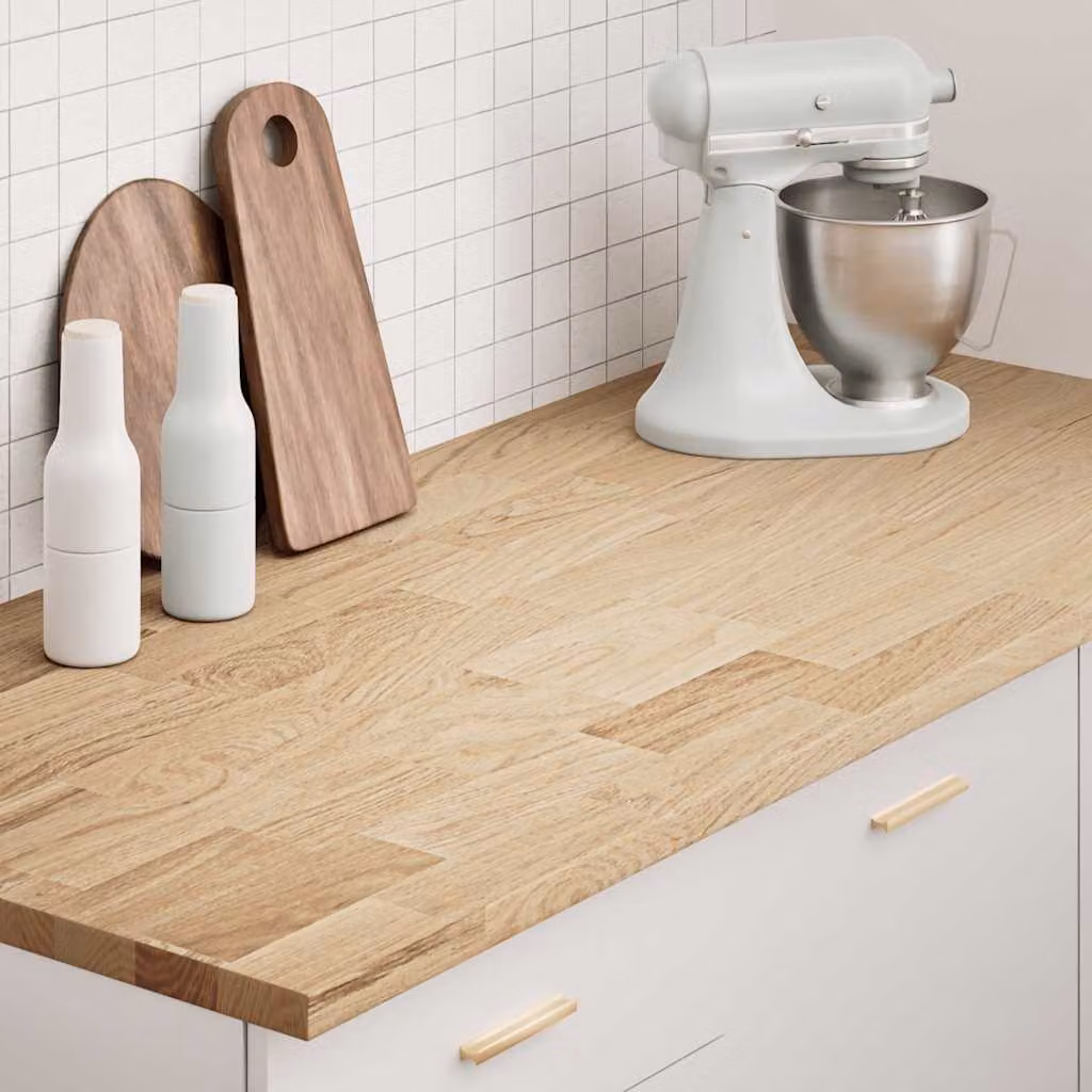 Piano di Lavoro per Cucina vidaXL in Legno Massello Rovere Marrone L 140 cm x P 63,5 cm x H 2,7 cm