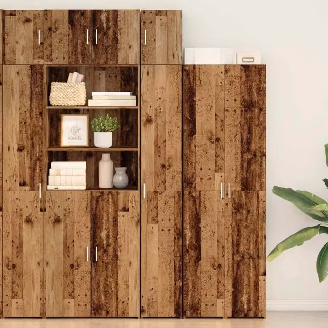 Armadio da camera da letto vidaXL in legno marrone con ripiani interni e ante a battente L/P/H: 120 x 42,5 x 225 cm