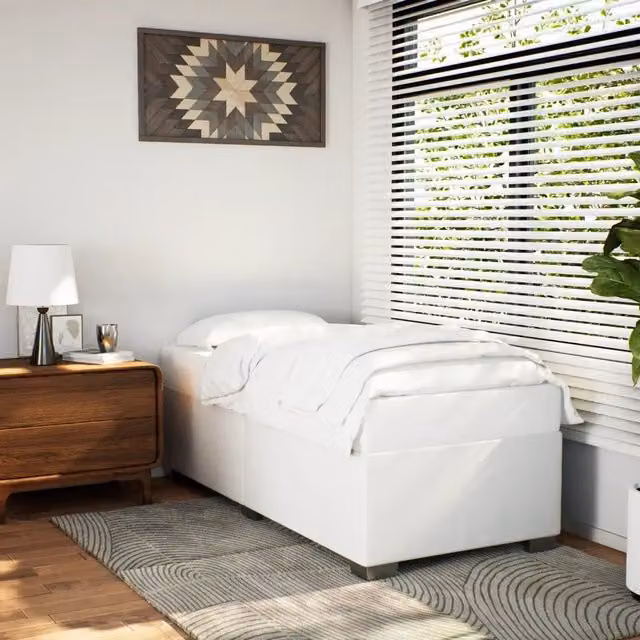 Struttura Letto Giroletto Bianco in Similpelle L/P/H: 90 x 190 cm