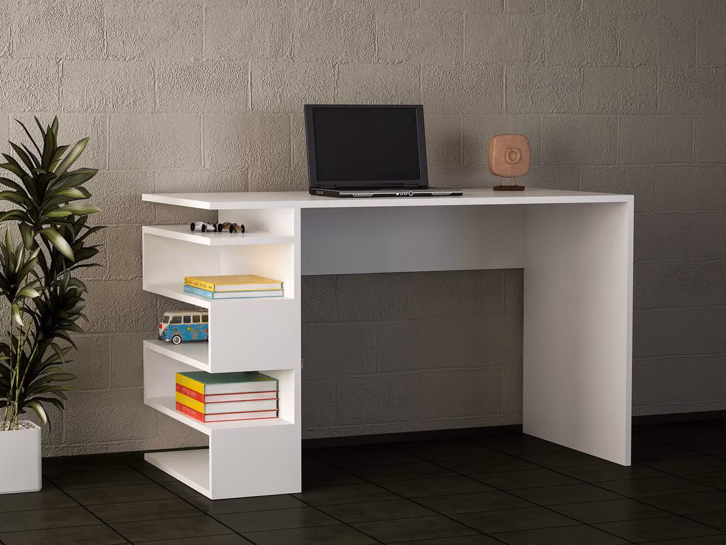 Skye Decor, Snake- Snake TRK, bianco, tavolini da salotto, 75x120x60 cm, pannello truciolare rivestito al 100% in melamina