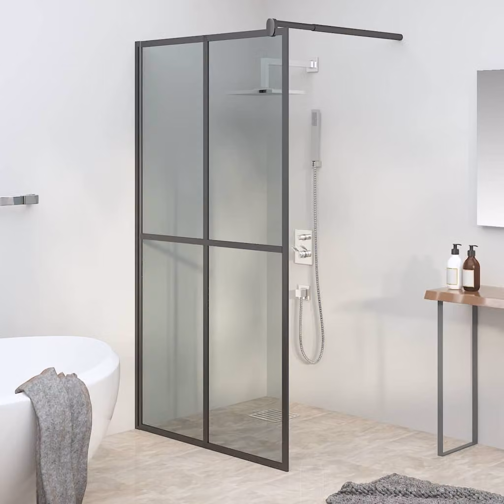 Cabina Doccia Walk-in vidaXL Rettangolare con Vetro Temperato Oscurato L: 118 cm, H: 190 cm